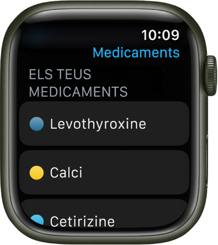 L’app Medicaments mostra una llista de tots els medicaments.