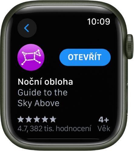 App Store se zobrazenou aplikací na Apple Watch