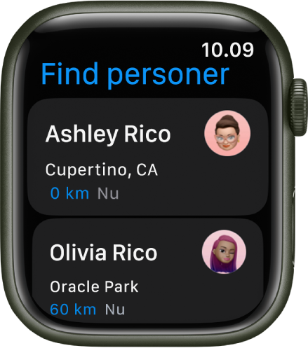 Appen Find personer, der viser to venner og deres omtrentlige lokalitet.