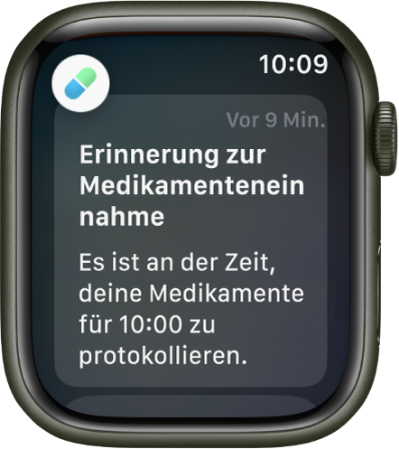 Eine Erinnerung an die Einnahme von Medikamenten.