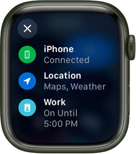 Apple watch deals control center icons