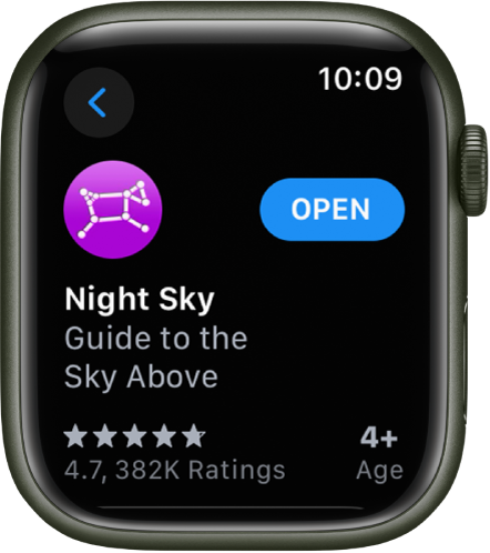 An app showing in the App Store app on Apple Watch.