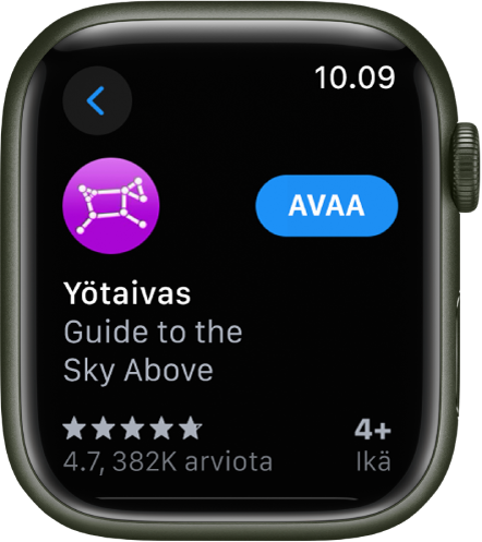 Appi näkyy Apple Watchin App Store -apissa.