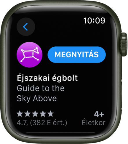 Az Apple Watch App Store appjában egy app látható.
