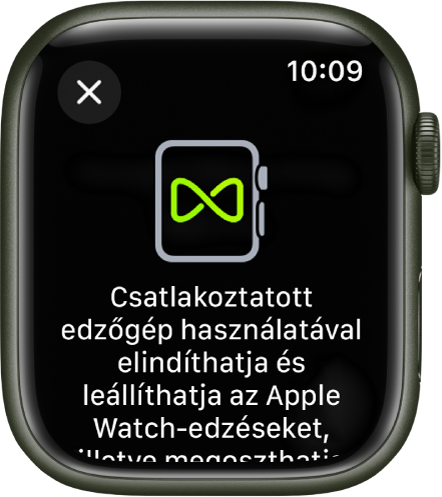 Az Apple Watch edzőtermi eszközökkel történő párosítása során megjelenő párosítási képernyő.