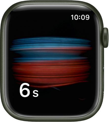 Una schermata dell’app Livelli O₂ mentre viene presa una misurazione con un conto alla rovescia di 6 secondi.