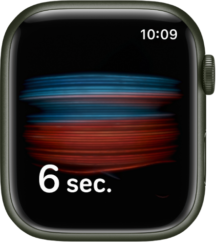 Het scherm 'Saturatie' tijdens een meting, waarbij er vanaf 6 seconden wordt afgeteld.