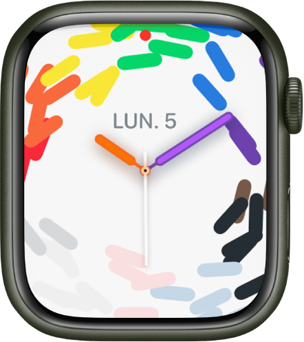 Cadranul de ceas Mândrie ‑ celebrare utilizând stilul pe ecran complet.