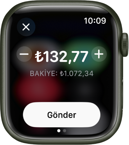 Apple Cash ödemesinin hazırlandığını gösteren bir Mesajlar ekranı. Tutar üstte. Şu anki bakiye alt tarafta, Gönder düğmesi ise en altta.