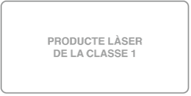 Una etiqueta on es llegeix “Class 1 laser product” (“Producte Làser de classe 1”).