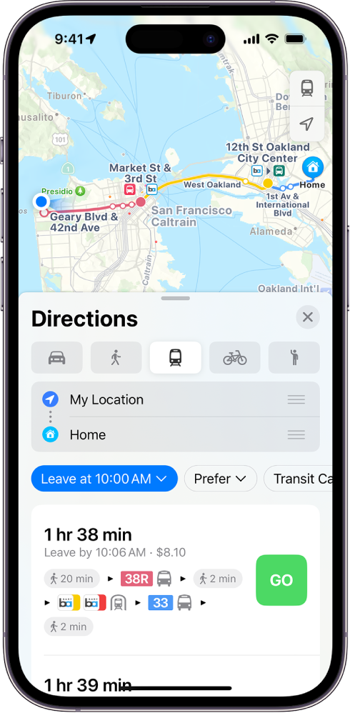 Get transit directions in Maps on iPhone - Apple Support
