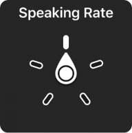 Speaking Rate ချိန်ညှိချက်သို့ ညွှန်ပြသည့်ဒိုင်ခွက်နှင့် ရိုတာကိုထိန်းချုပ်သည်။