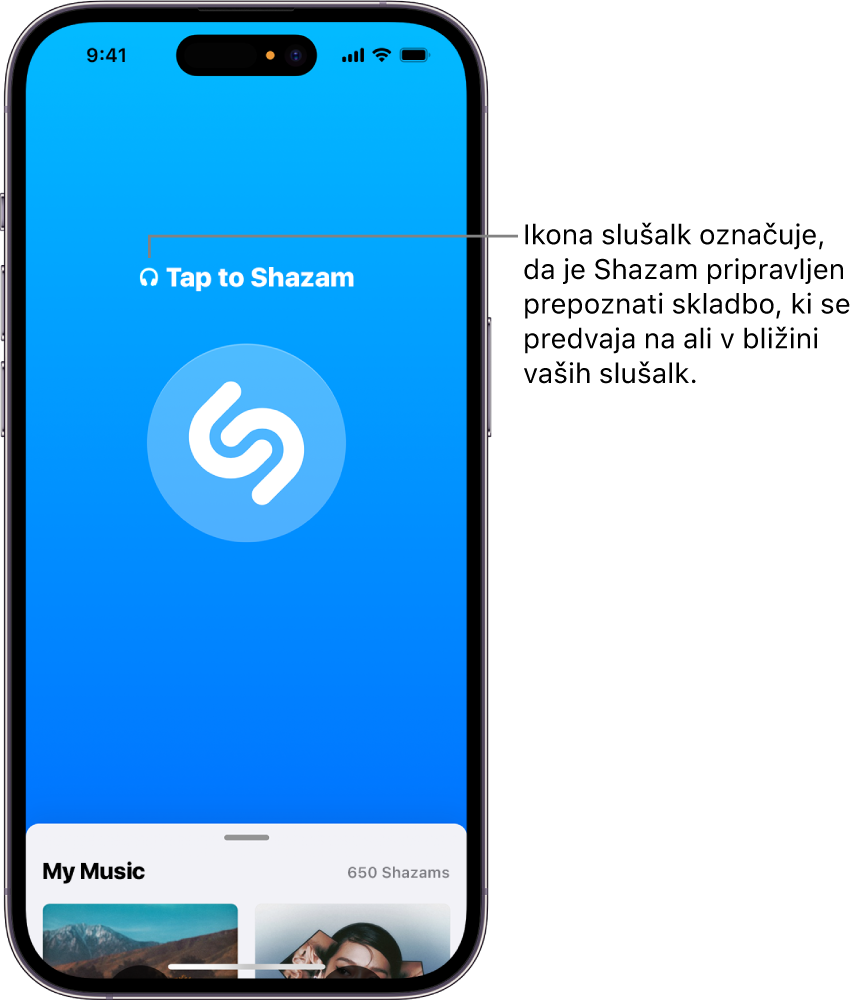 Aplikacija Shazam prikazuje povezane slušalke