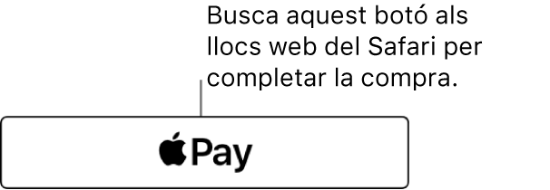 El botó que apareix als llocs web que accepten compres mitjançant l’Apple Pay.
