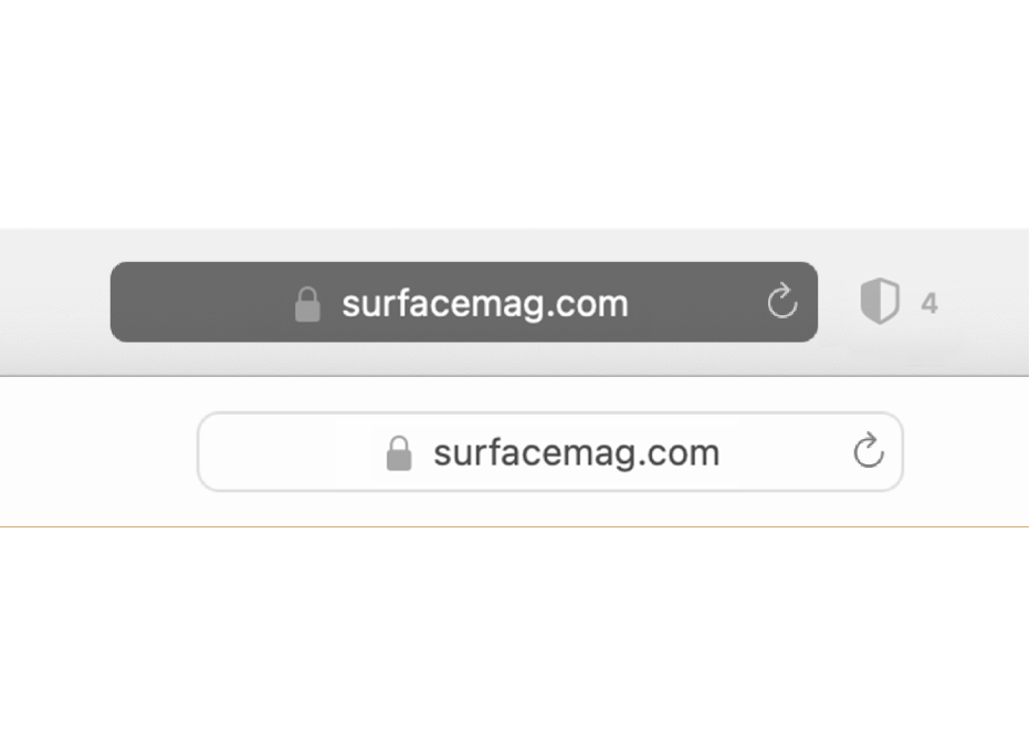  The Smart Search field for a Private Browsing window and for a normal window.