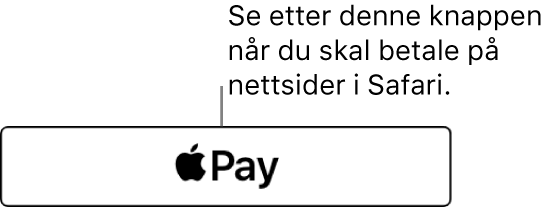 Knappen som vises på nettsteder hvor du kan betale med Apple Pay.
