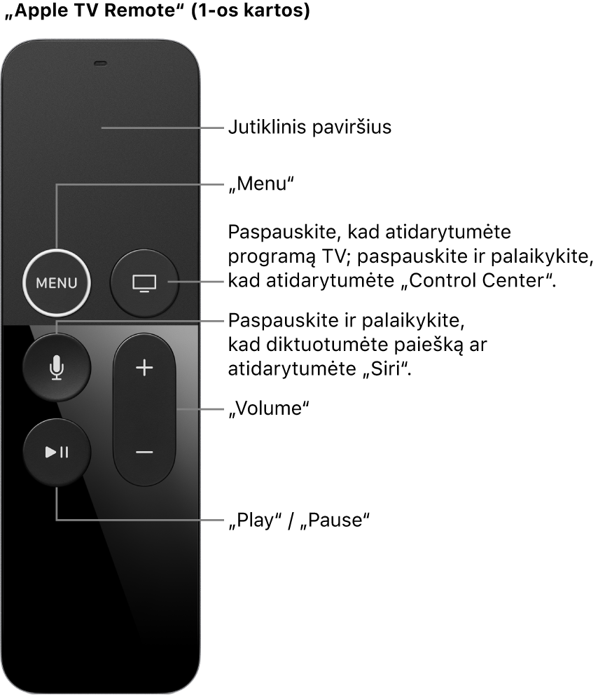 „Apple TV Remote“ (1 kartos)