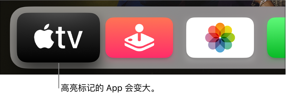 主屏幕上选定的 App