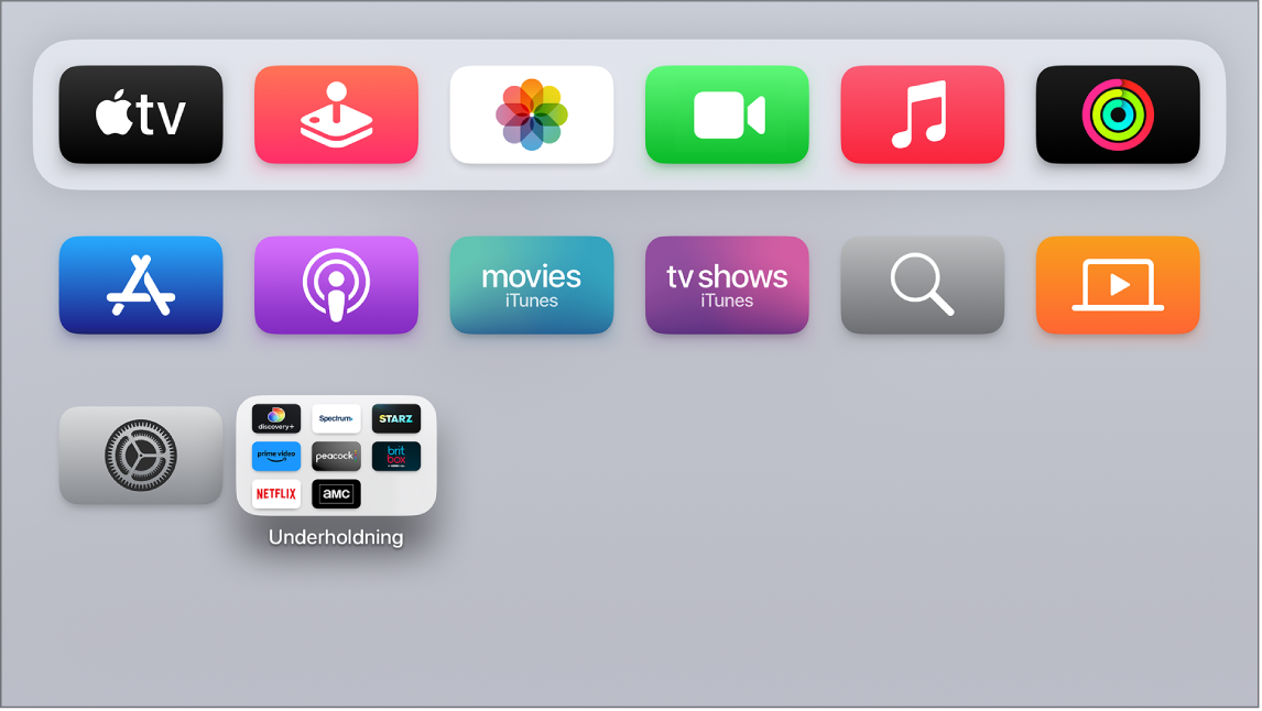 Tilpass Hjem-skjermen på Apple TV - Apple-kundestøtte (NO)