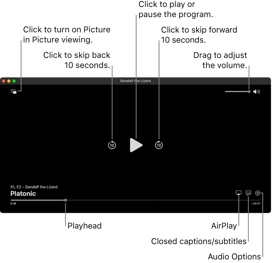 Control what's playing in the Apple TV app on Mac - Apple Support