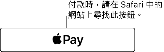 網站顯示接受以 Apple Pay 購物的按鈕。