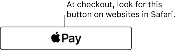 The button that appears on websites accepting Apple Pay for purchases.