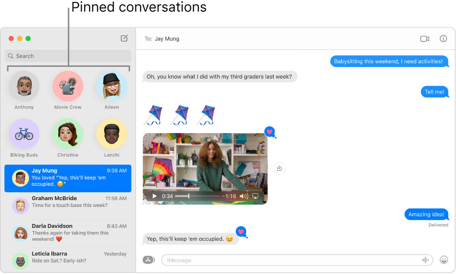 Pin a conversation in Messages on Mac - Apple Support