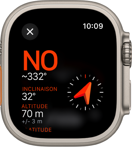 Utiliser l app Boussole sur l Apple Watch Ultra Assistance Apple