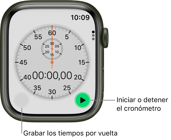 Cronometrar eventos con un cronómetro en el Apple Watch - Soporte técnico  de Apple (ES)