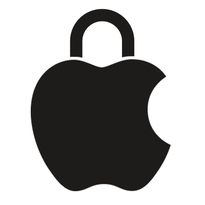 El ícono de candado de Apple.