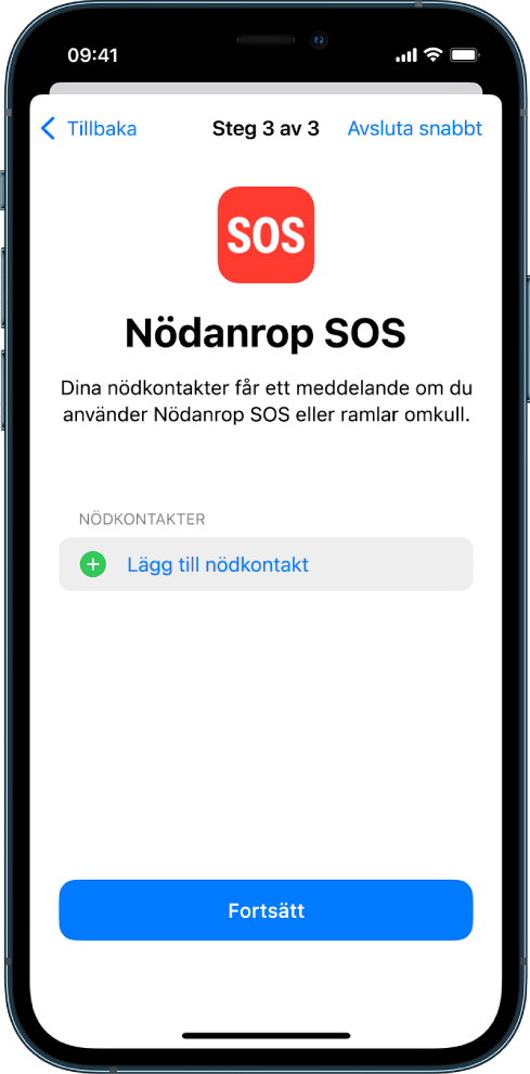 Två iPhone-skärmar som visar skärmen för Nödanrop SOS och skärmen Uppdatera lösenkoden för enheten.