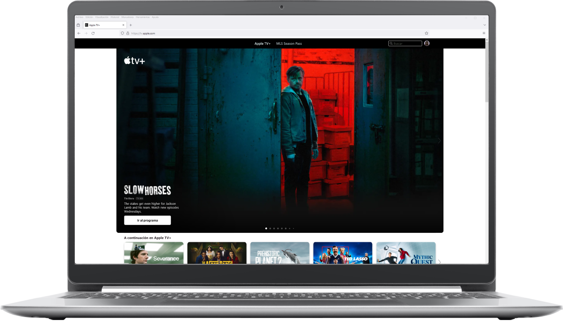 Sitio web de Apple TV en un navegador