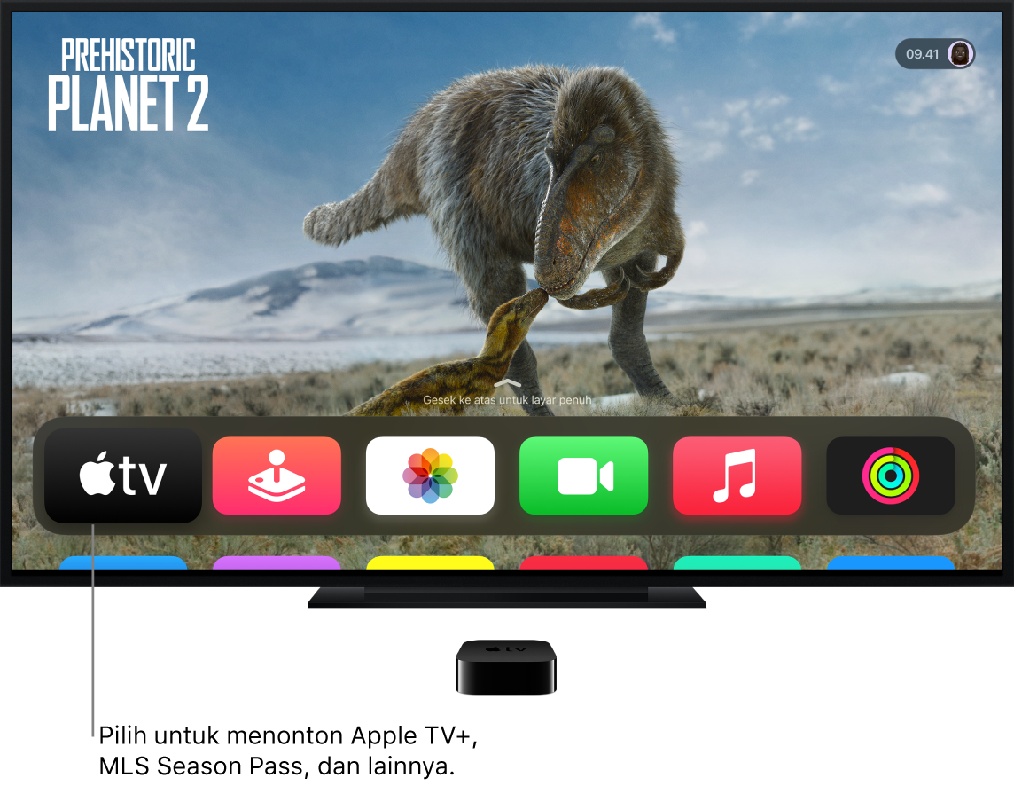 App Apple TV di layar utama