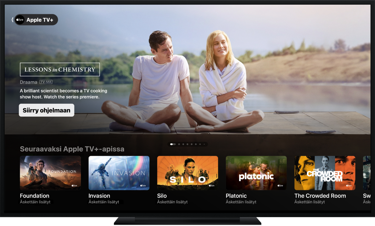 Applen TV-appi niin kuin se näkyy TV-ruudulla