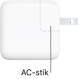 USB-C-strømforsyningen på 30 W.