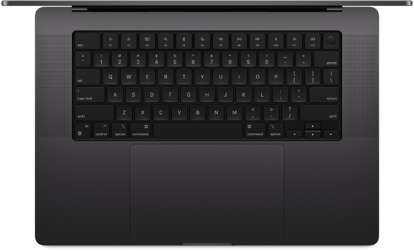 MacBook Pro를 위에서 본 모습.