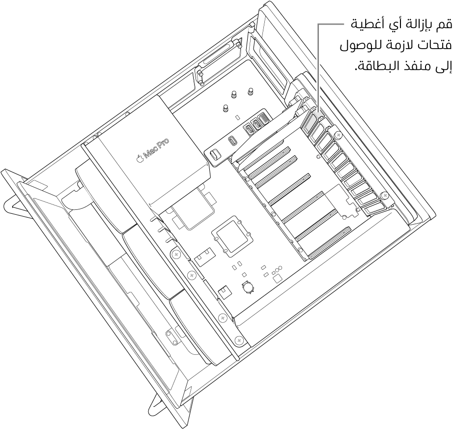 إزالة غطاء فتحة.