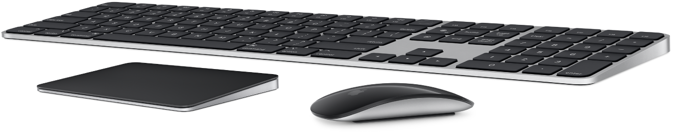 El Magic Keyboard con Touch ID y teclado numérico, Magic Trackpad y Magic Mouse.