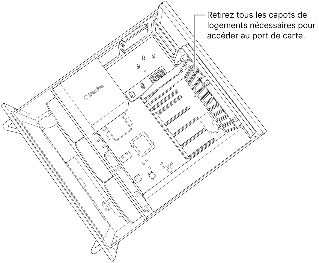 Retrait d’un cache de logement.