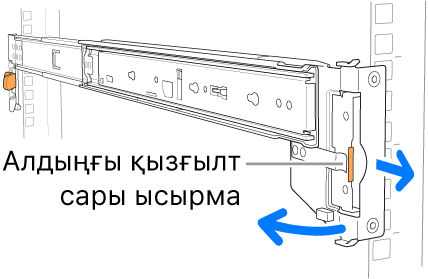 Алдыңғы ысырманың орнын көрсетіп тұрған рейка жинағы.