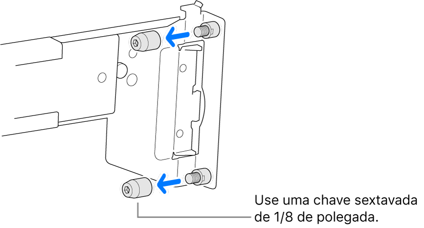 Um kit de montagem para trilhos que se encaixa em um rack com furos redondos.