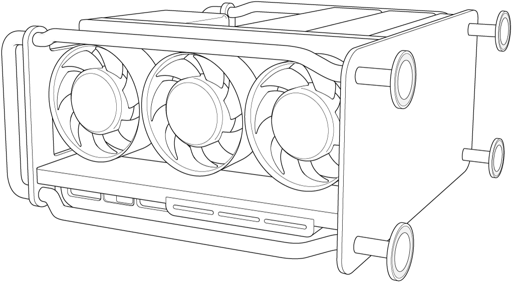 垂直放置的 Mac Pro。