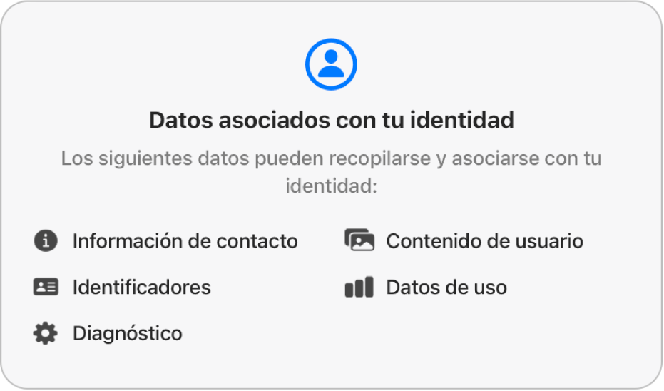 Una parte de la página principal de Mac App Store mostrando la política de privacidad de un desarrollador de apps seleccionado.