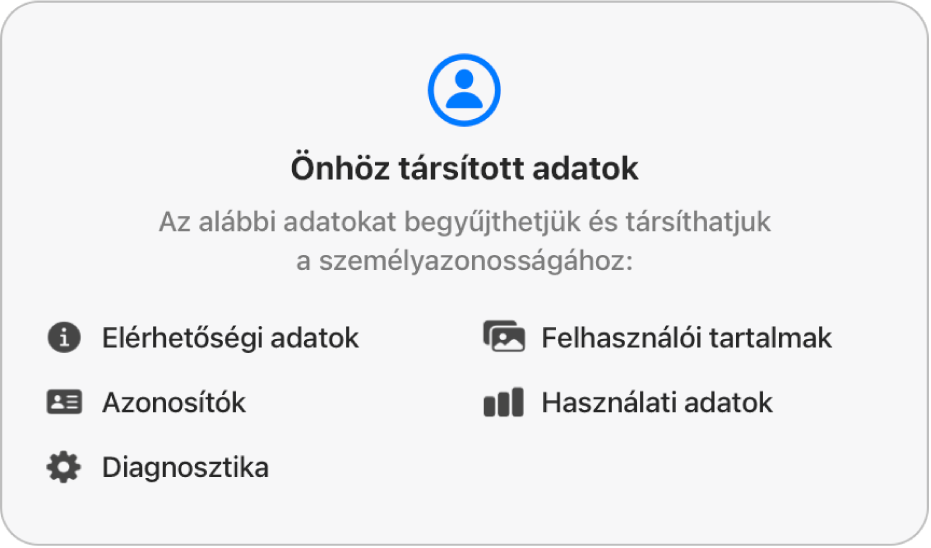 A Mac App Store főoldalának egy része, ahol a kiválasztott app fejlesztőjének adatvédelmi nyilatkozata látható.