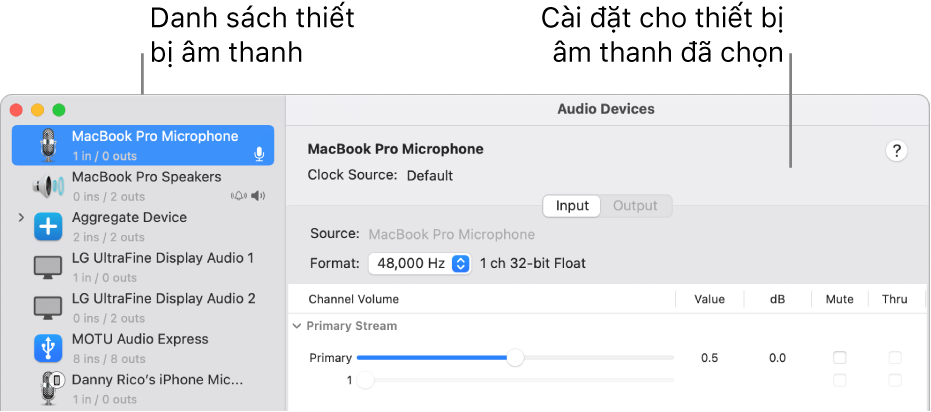 Cửa sổ Thiết bị âm thanh.