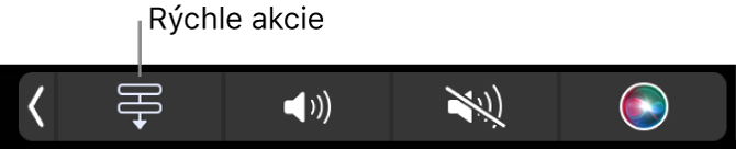 Tlačidlo Rýchle akcie na Control Stripe Touch Baru.