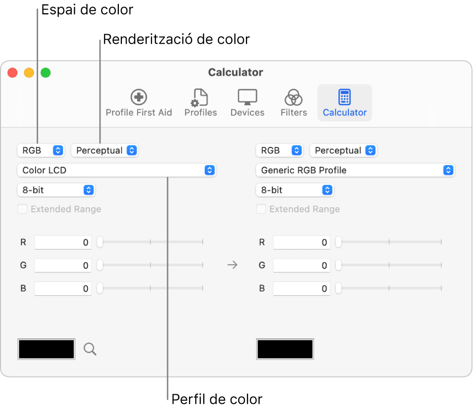 Calculadora de color.