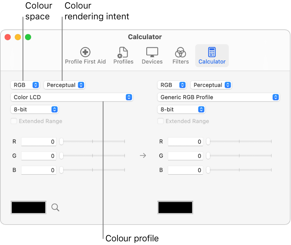 The colour calculator.