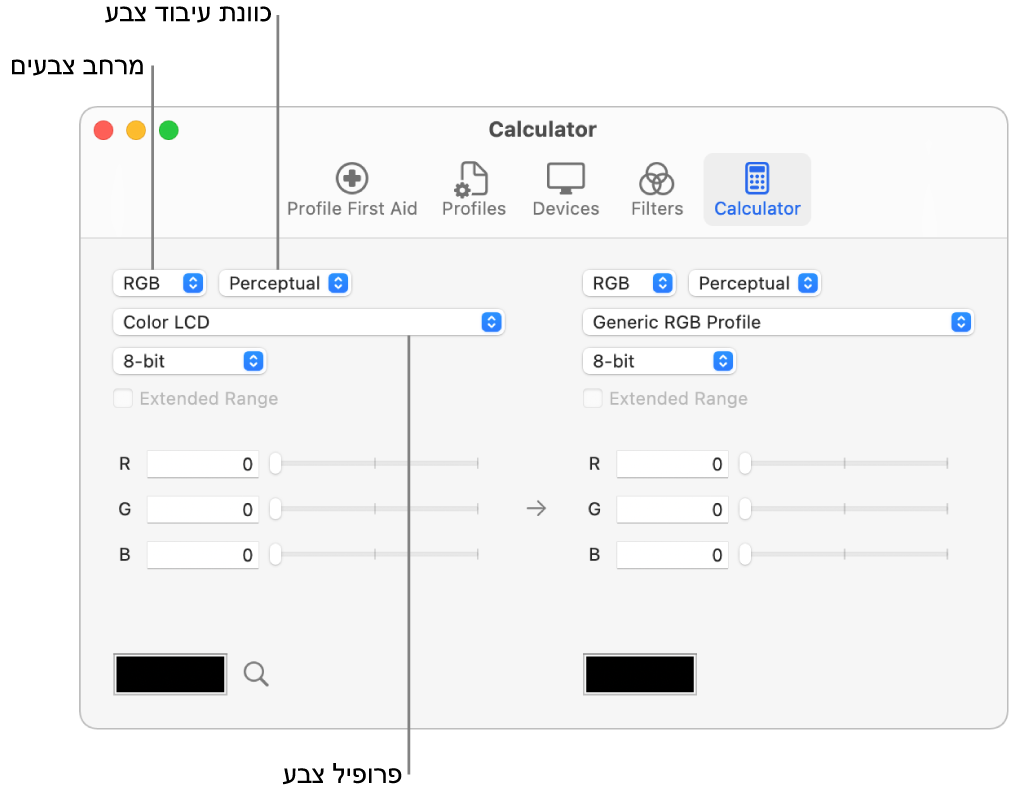 מחשבון הצבעים