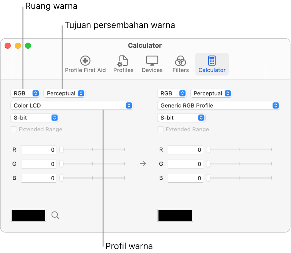 Kalkulator warna.